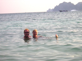 Tim and Sally swimming in Koh Phi Phi
